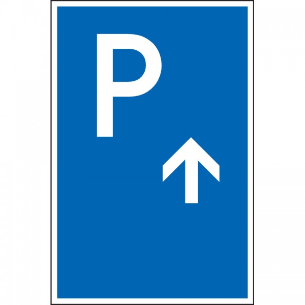 Dreifke® Schild I Parkplatzschild mit Pfeil geradeaus, Aluminium, 400x600mm