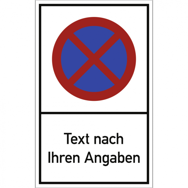 Dreifke® Schild Absolutes Haltverbot - Text nach Ihren Angaben, Alu, 250x400 mm