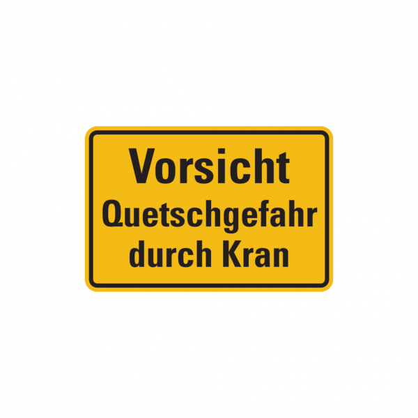 Dreifke® Hinweisschild, Quetschgefahr durch Kran, 200x300mm, Alu geprägt, Alu geprägt 1 Stk.