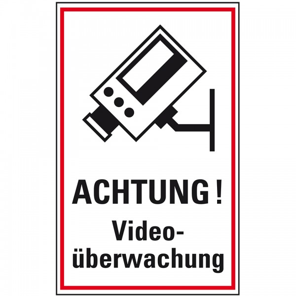 Dreifke® Schild I Hinweis-Kombischild Achtung! Videoüberwachung, Kunststoff, 200x300mm
