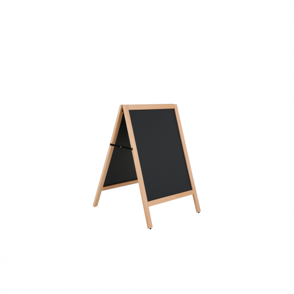 Dreifke® Kundenstopper, Wooden A-Board Light mit Tafel aus Stahl