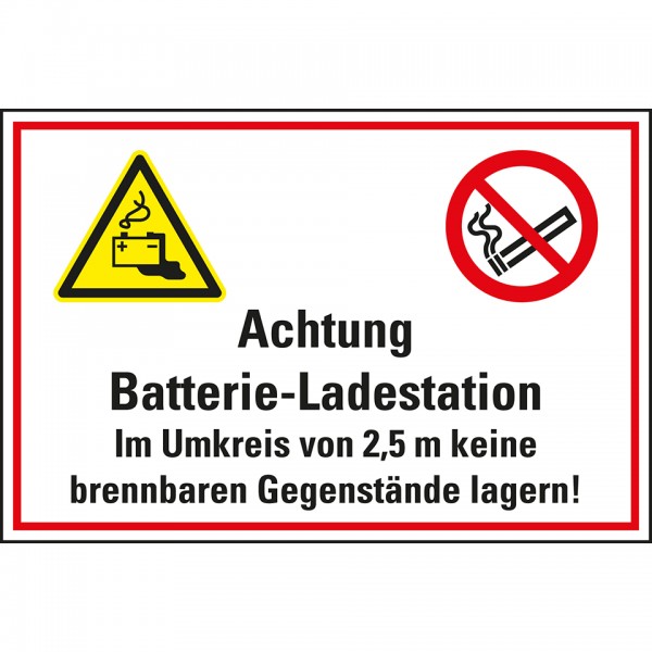 Dreifke® Schild I Hinweisschild Batterieladestation im Umkreis..., Kunststoff, 400x300mm