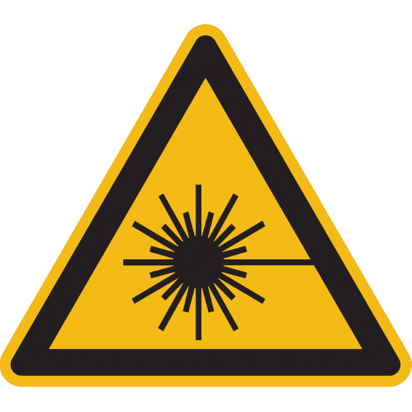 Dreifke® Aufkleber Warnschild, Warnung vor Laserstrahl W004 | 25mm | ASR A1.3 (DIN EN ISO 7010), 21 Stk