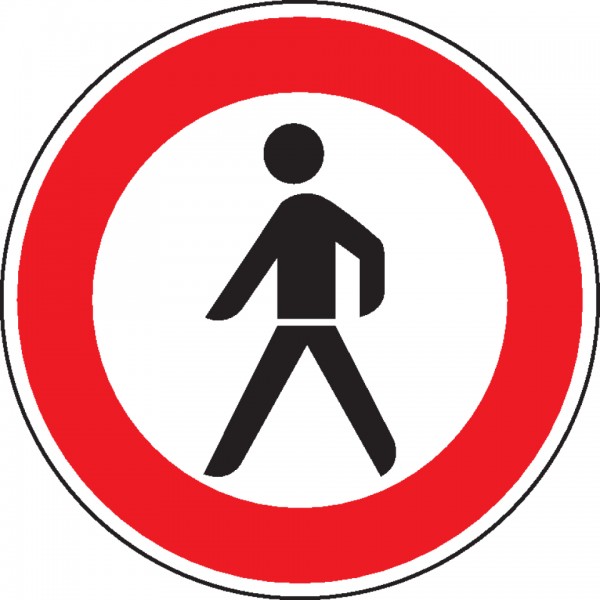 Schild I Verkehrszeichen Verbot für Fußgänger, Nr.259, Aluminium RA2, reflektierend, Ø 600mm, DIN 67520, nach StVO