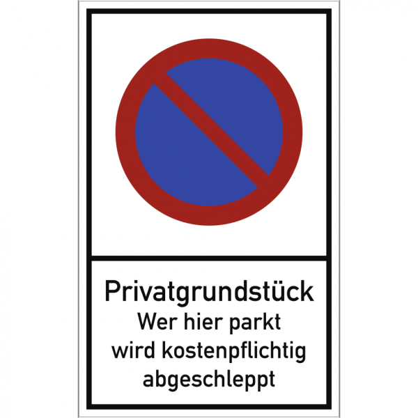 Dreifke® Schild Privatgrundstück Wer hier parkt ..., Alu, 400x650 mm