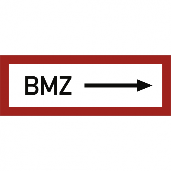 Dreifke® Schild BMZ rechtsweisend, Alu, 297x105 mm