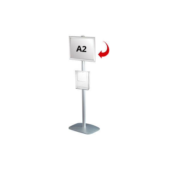 Dreifke® Mini Infoständer 3 - Einseitig A2 Snap Frame + A4 Prospekthalter