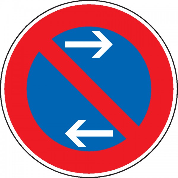 Schild I Verkehrszeichen Eingeschränktes Haltverbot Mitte, Nr.286-31, Aluminium RA1, reflektierend, Ø 600mm, DIN 67520