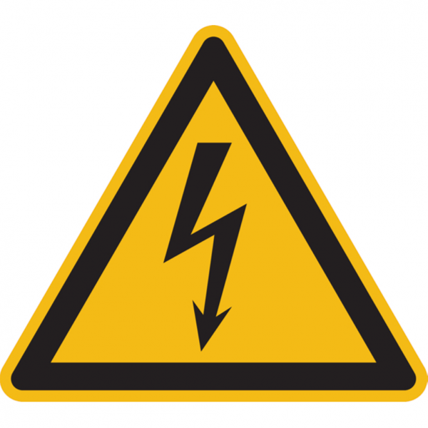 Dreifke® Warnschild, Warnung vor elektrischer Spannung W012 (Blitzpfeil) | PVC | 200mm | ASR A1.3 (DIN EN ISO 7010), 1 Stk