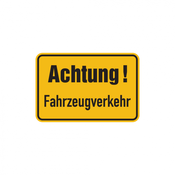 Dreifke® Hinweisschild, Achtung! Fahrzeugverkehr, 400x600mm, Alu geprägt, Alu geprägt 1 Stk.