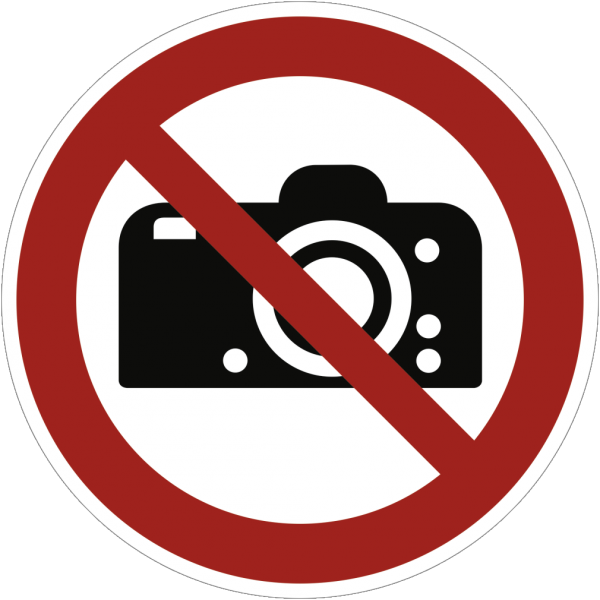 Dreifke® Schild Fotografieren verboten ISO 7010, Alu, Ø 315 mm