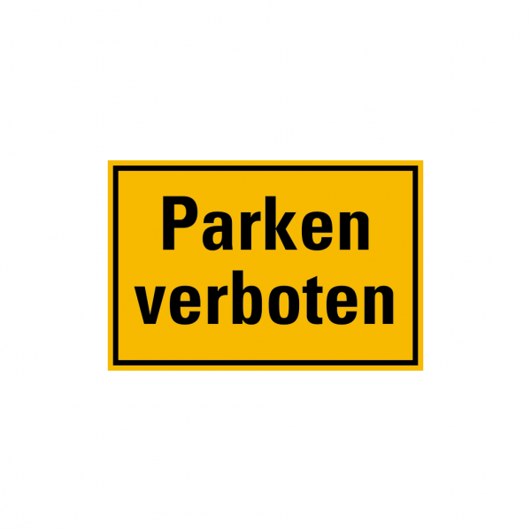 Schild Parken verboten | gelb/schwarz | Kunststoff 200 x 300 mm