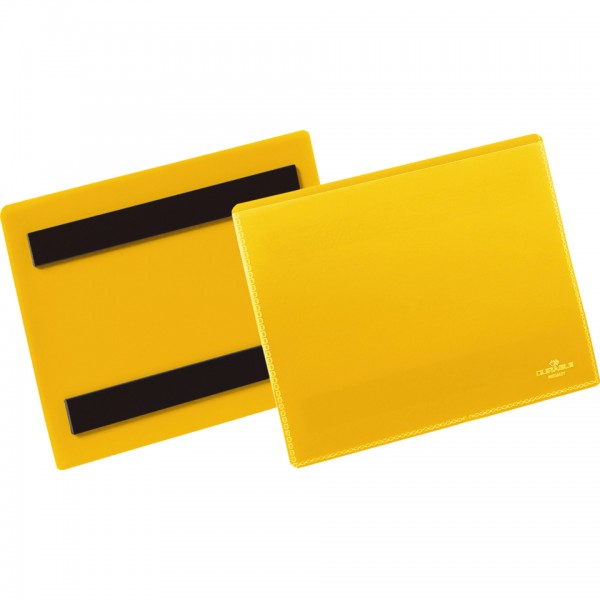 DURABLE Kennzeichnungstasche, magnetisch, gelb/transparent, 148x105mm, 50/VE