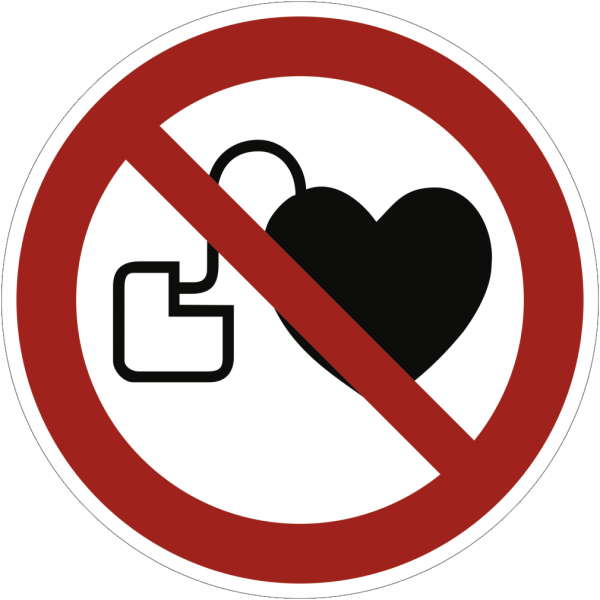 Dreifke® Alu-Schild &quot;Kein Zutritt für Personen mit Herzschrittmachern oder implantierten Defibrillatoren&quot;, Ø31,5cm, 1 Stück, Gebotszeichen (P007) gem.