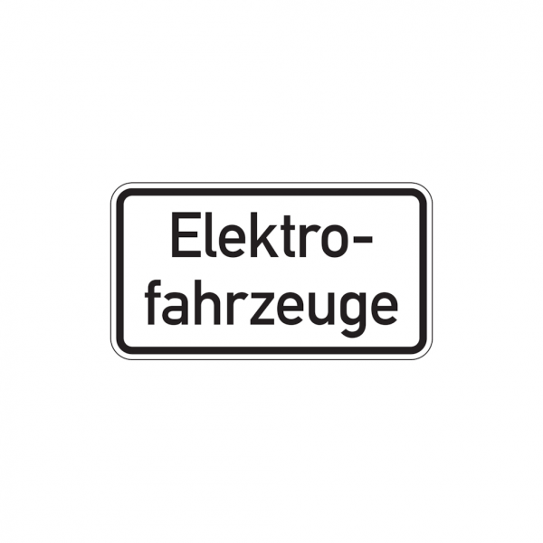 Dreifke® Verkehrszeichen - Elektrofahrzeuge, Zusatzzeichen 1050-33 | Alu 2 mm, RA1 | 420x231 mm