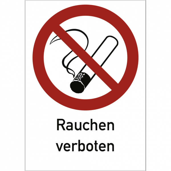Dreifke® Aufkleber Rauchen verboten, Kombischild, Folie, 131x185 mm