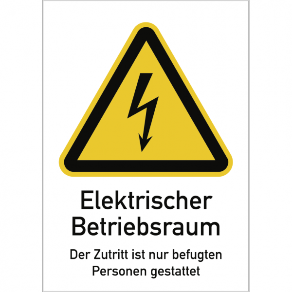 Dreifke® Aufkleber Elektrischer Betriebsraum..., Kombischild, Folie, 210x297 mm