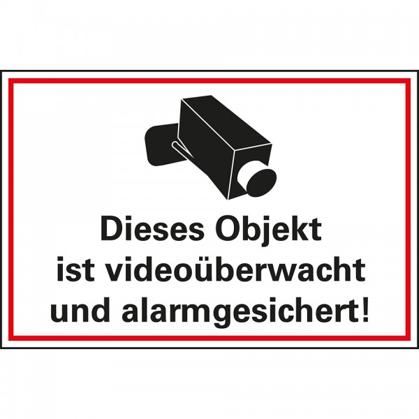 Dreifke® Schild I Hinweisschild Dieses Objekt ist videoüberwacht ..., Kunststoff, 300x200mm