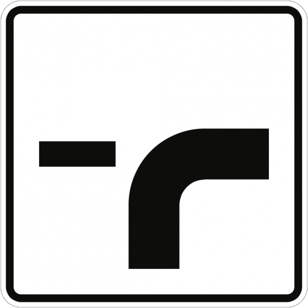 Verkehrsschild VZ1002-23, Verlauf der Vorfahrtstraße an Einmündungen, Alu, RA1, 420x420 mm