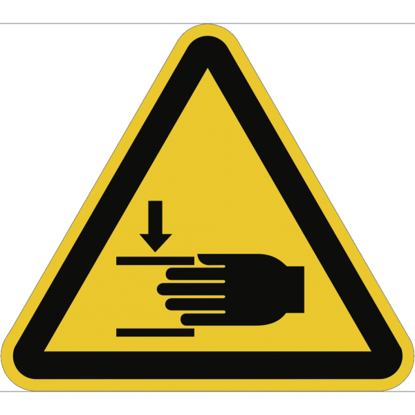 Dreifke® Aufkleber Warnung vor Handverletzungen ISO 7010, Folie, 50 mm SL, 6 Stück/Bogen