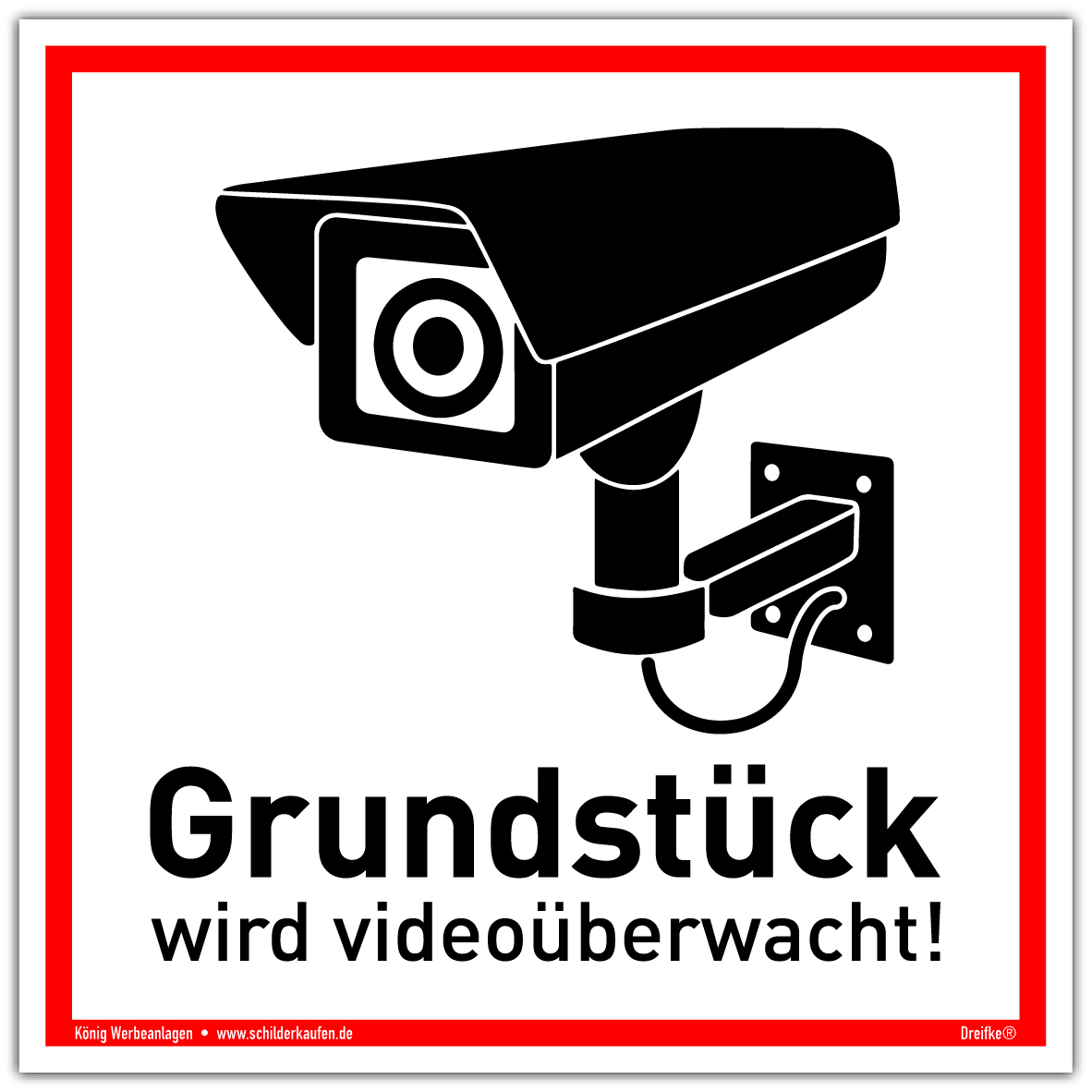 Aluminium Schild 10 cm Ø "Video überwacht" • Tür rund Videoüberwachung Kamera 