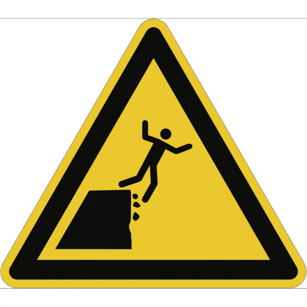 Dreifke® Schild Warnung vor instabiler Klippenkante ISO 20712-1, Alu, 400 mm SL