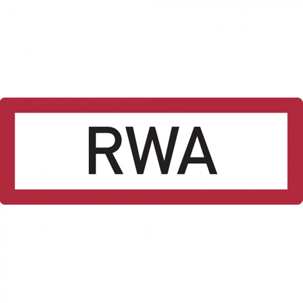Dreifke® Feuerwehrschild, RWA (Rauch- und Wärmeabzug) - DIN 4066 | Folie selbstklebend | 297x105 mm, 1 Stk