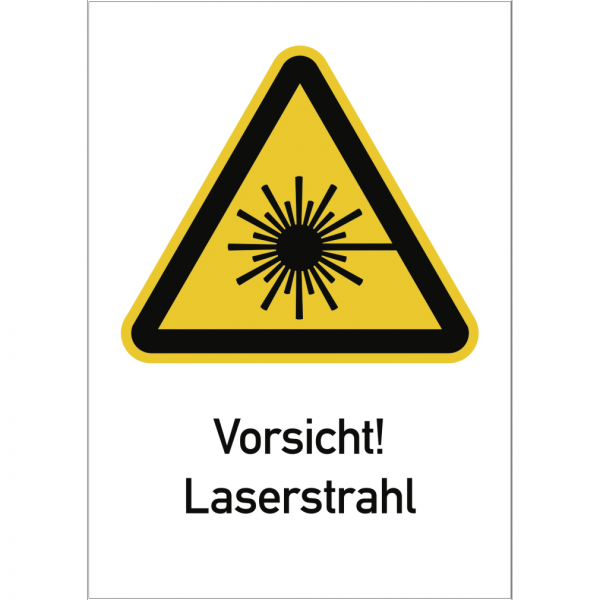 Dreifke® Vorsicht! Laserstrahl ISO 7010, Kombischild, Kunststoff, 210x297 mm