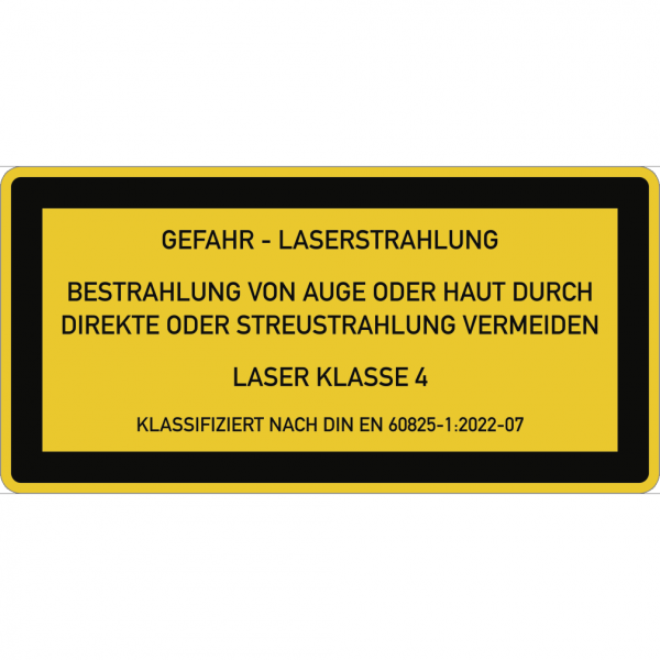 Dreifke® Aufkleber LASER KLASSE 4 DIN 60825-1, Textschild, Folie, 105x52 mm