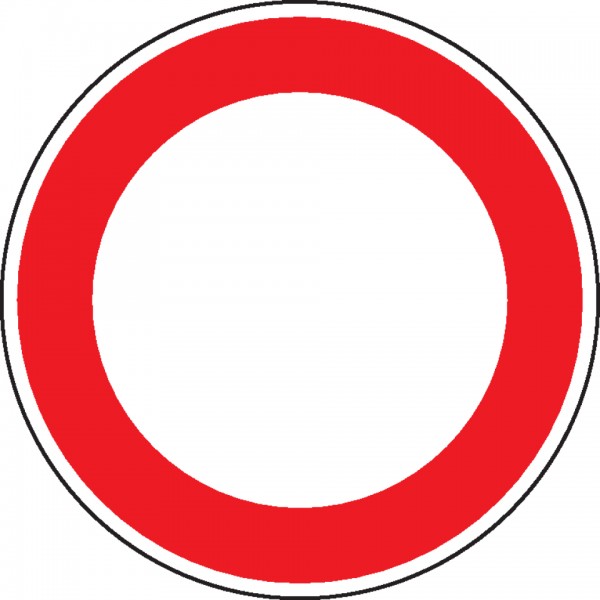 Schild I Verkehrszeichen Verbot für Fahrzeuge aller Art, Nr.250, Aluminium RA2, reflektierend, Ø 600mm, DIN 67520, nach StVO