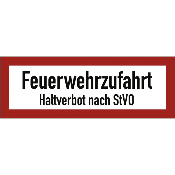 Dreifke® Schild Feuerwehrzufahrt Haltverbot nach StVO, Alu, 594x210 mm