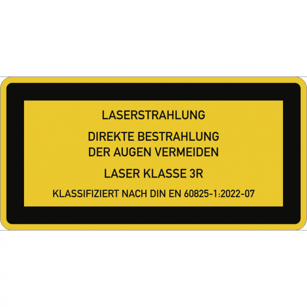 Dreifke® Aufkleber LASER KLASSE 3R DIN 60825-1, Textschild, Folie, 52x26 mm, 10 Stück/Bogen