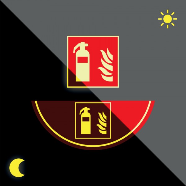 PERMALIGHT power langnachleuchtend Brandschutzzeichen &amp; Bodenmarkierung Feuerlöscher