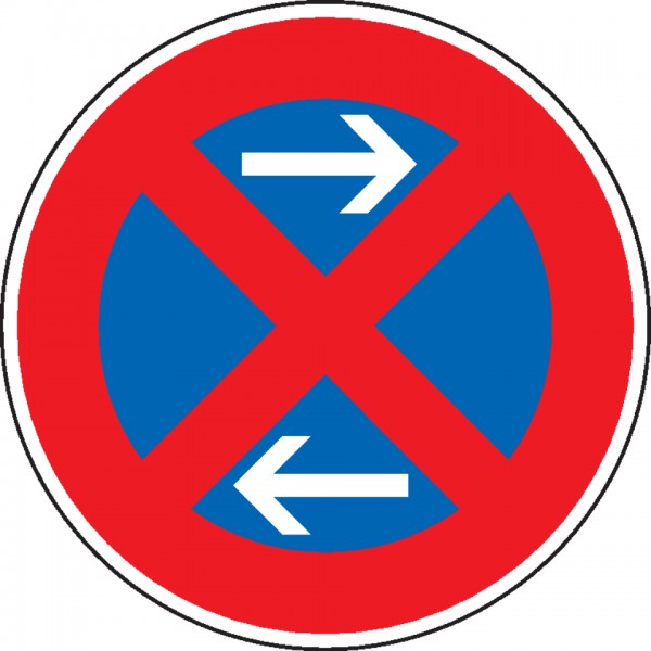 Schild I Verkehrszeichen Absolutes Haltverbot Mitte, Nr.283-31, Aluminium RA2, reflektierend, Ø 600mm, DIN 67520