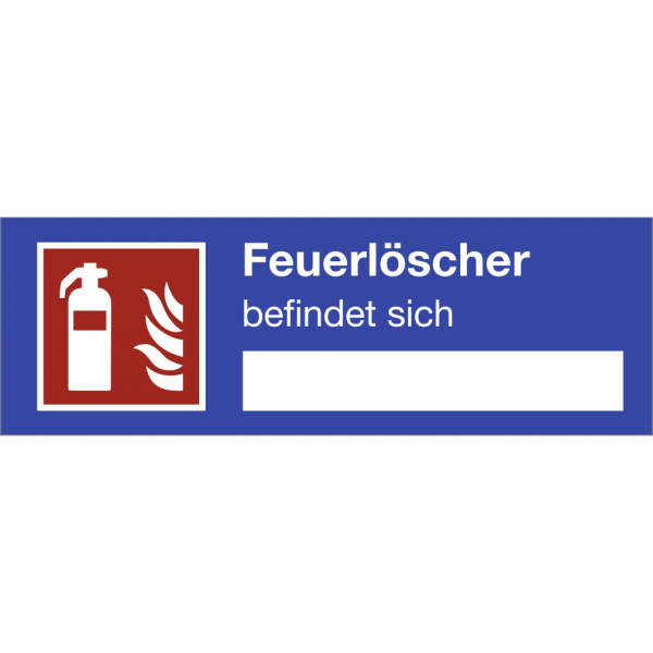 Dreifke® Aufkleber Hinweisschild für einen Feuerlöscher ISO 7010, Folie, 120x40 mm