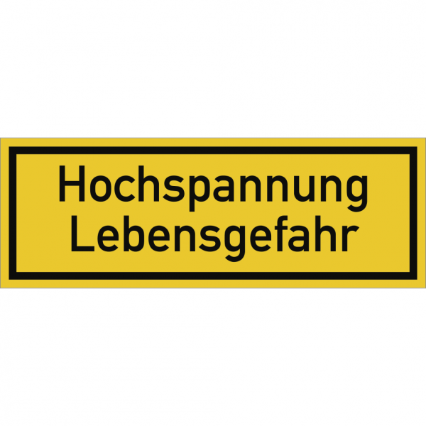 Dreifke® Schild Hochspannung Lebensgefahr, Textschild, Kunststoff, 210x74 mm