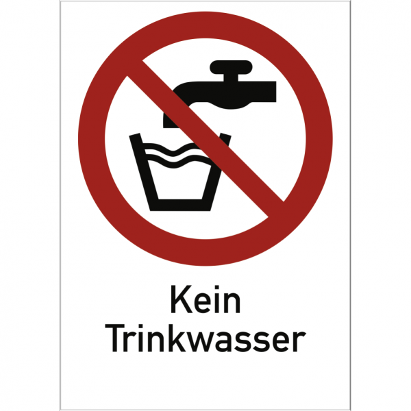 Dreifke® Kein Trinkwasser ISO 7010, Kombischild, Alu, 131x185 mm