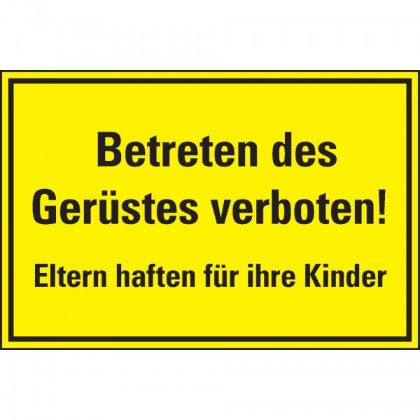 Dreifke® Schild I Kombischild Betreten des Gerüstes verboten!..., Text/Pikto, Aluminium, 300x200mm
