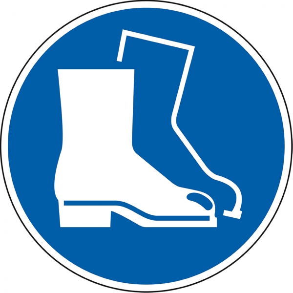 Dreifke® Gebotsschild Fußschutz benutzen, ASR/ISO, Kunststoff, Ø 400mm