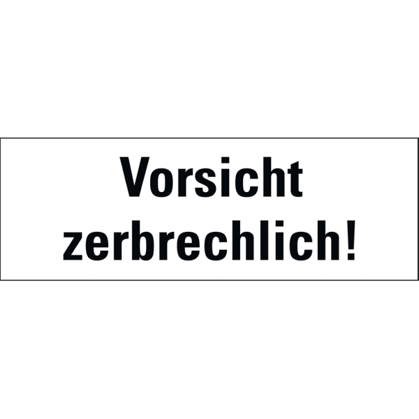 Dreifke® Hinweisetikett Vorsicht zerbrechlich!, weiß, Haftpapier, perm., 170x60mm, 250/Rolle
