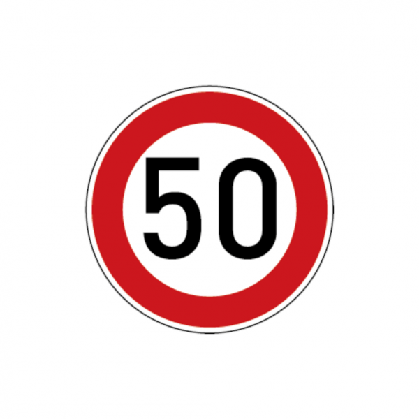 Dreifke® Verkehrszeichen - Zulässige Höchstgeschwindigkeit 50, Zeichen 274-50 | Alu 2 mm, RA2 | 420mm