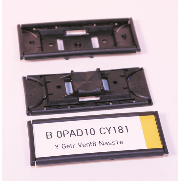 Dreifke® PBT Schilderträger mit integrierten Endkappen | 108x50 mm