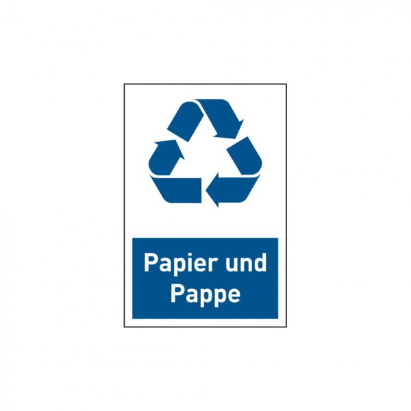 Dreifke® Aufkleber Design-Recyclingschild: Papier und Pappe, Folie selbstklebend, 150 x 100 mm, Folie selbstklebend 1 Stk.