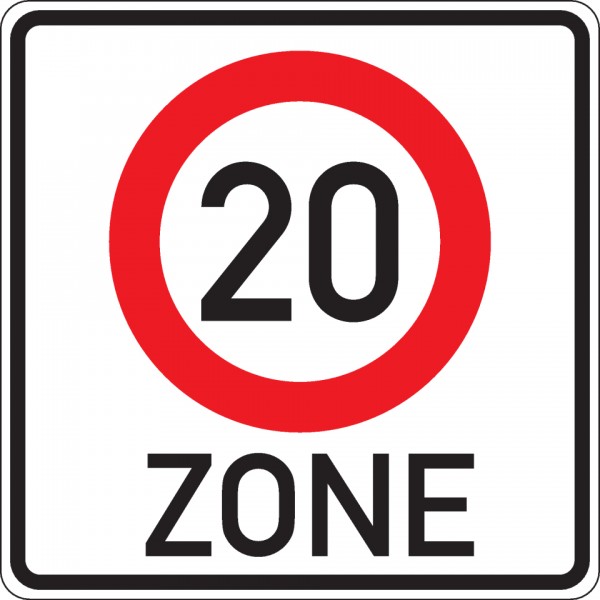Schild I Verkehrszeichen Beginn Tempo 20-Zone, Nr.274.1-20, Aluminium RA2, reflektierend, 600x600mm