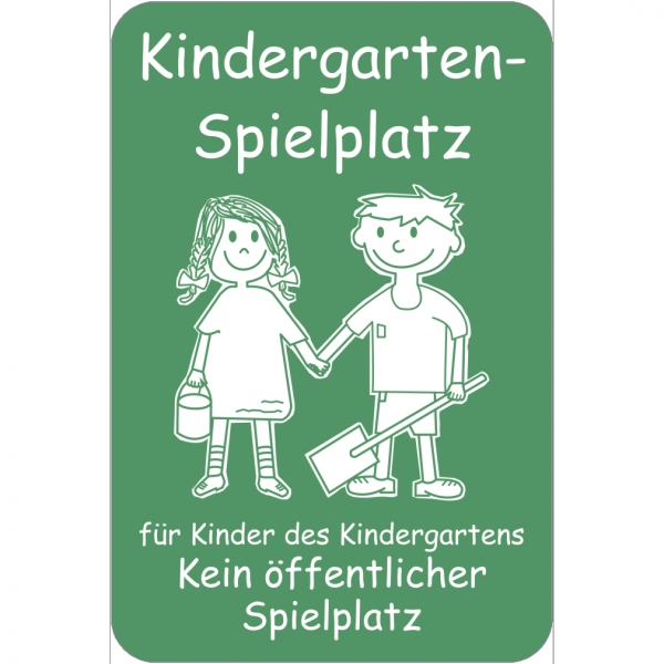 Dreifke® Schild Kindergarten-Spielplatz ..., Alu, 400x600 mm