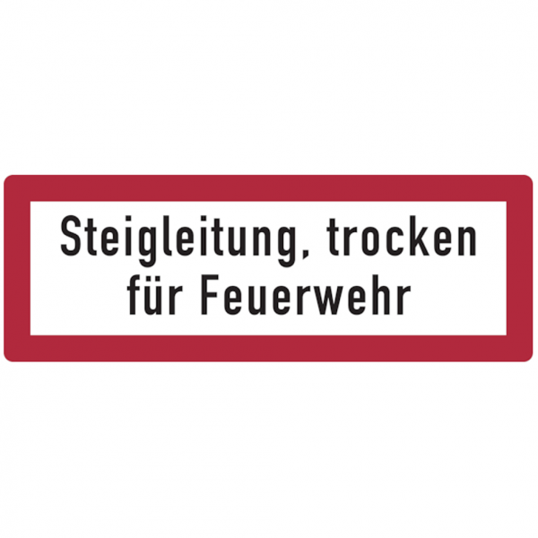 Dreifke® Feuerwehrschild, Steigleitung, trocken für Feuerwehr - DIN 4066 | Alu geprägt | 297x105 mm, 1 Stk