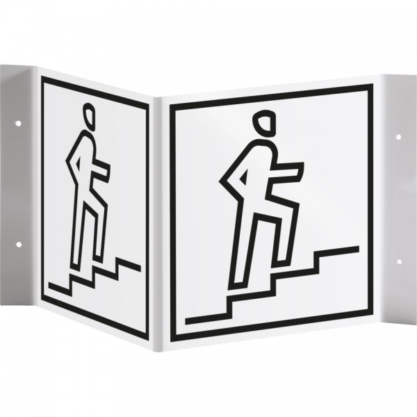 Dreifke® Schild I Tür-Nasenschild Piktogramm Treppe, Kunststoff, 150x150mm