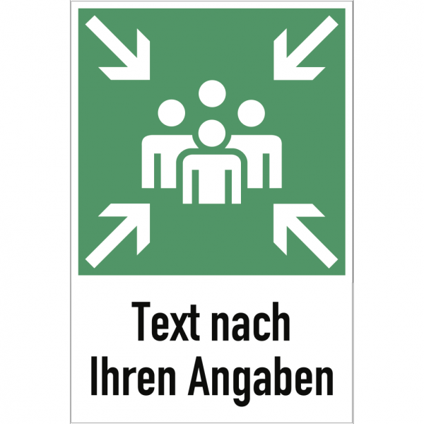 Dreifke® Schild Sammelstelle mit Text nach Ihren Angaben, Alu, 400x600 mm