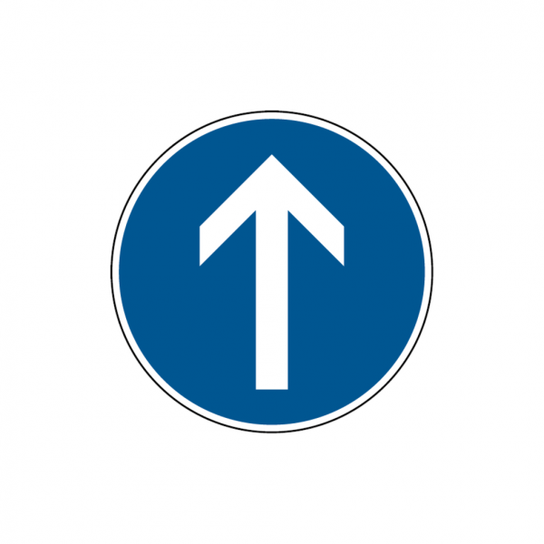 Dreifke® Verkehrszeichen - Vorgeschriebene Fahrtrichtung geradeaus, Zeichen 209-30 | Alu 2 mm, RA2 | 600mm