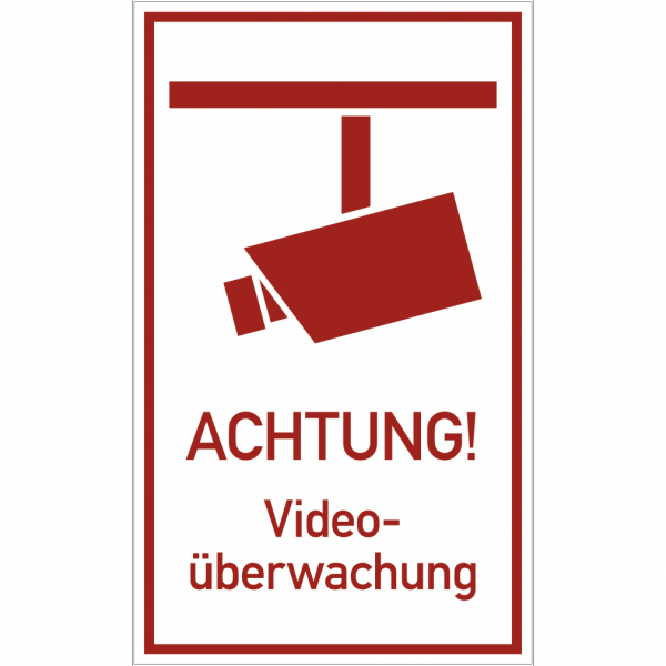 Dreifke® ACHTUNG! Videoüberwachung, Alu, 300x500 mm